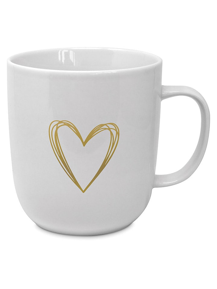 ppd Kubek jumbo "Pure Heart" w kolorze złoto-białym - 400 ml rozmiar: onesize