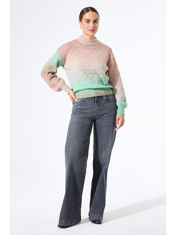 Garcia Sweter w kolorze beżowo-miętowym rozmiar: XS