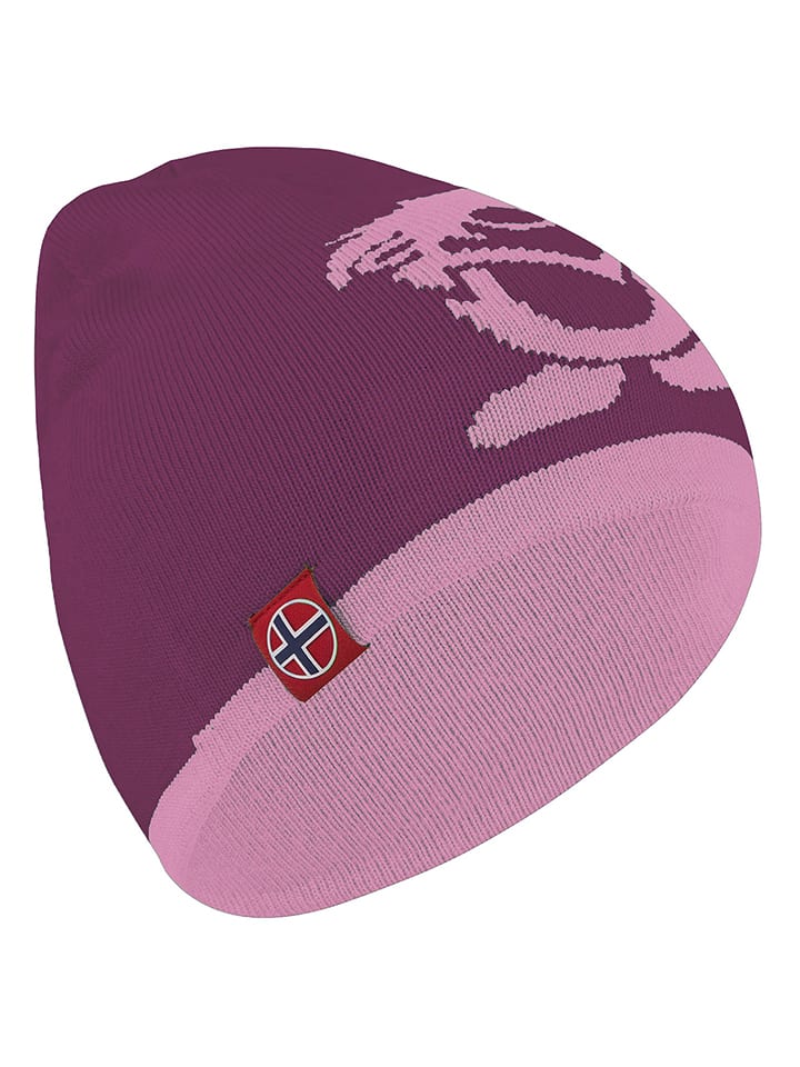 Trollkids Dwustronna czapka beanie "Troll" w kolorze fioletowo-jasnoróżowym rozmiar: 48-52 cm