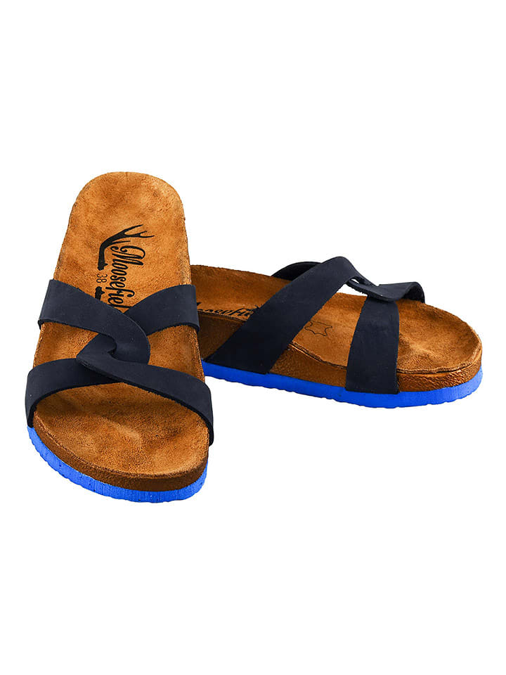 Moosefield Skórzane klapki w kolorze granatowym rozmiar: 42