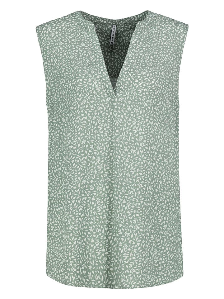 Fresh Made Bluzka w kolorze zielono-białym rozmiar: S