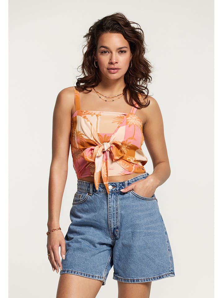 SHIWI Top w kolorze pomarańczowo-jasnoróżowym rozmiar: XS