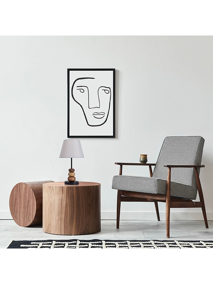 näve Lampa stołowa w kolorze czarno-brązowo-szarym - wys. 50 x Ø 28 cm rozmiar: onesize