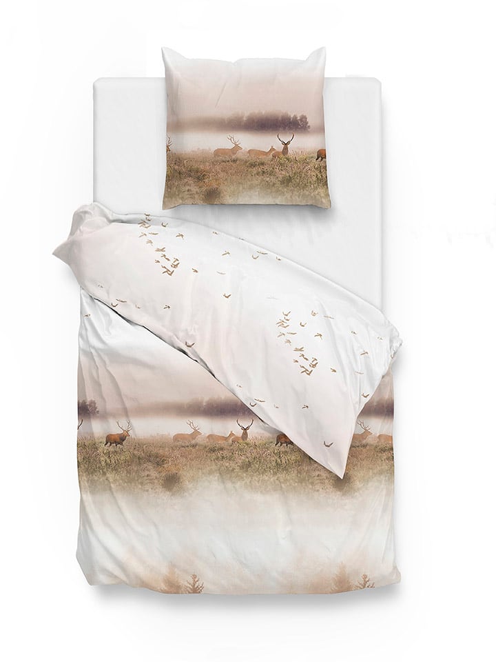 Zo!Home Komplet pościeli flanelowej "Nizan" w kolorze brązowym rozmiar: 240x220_cm