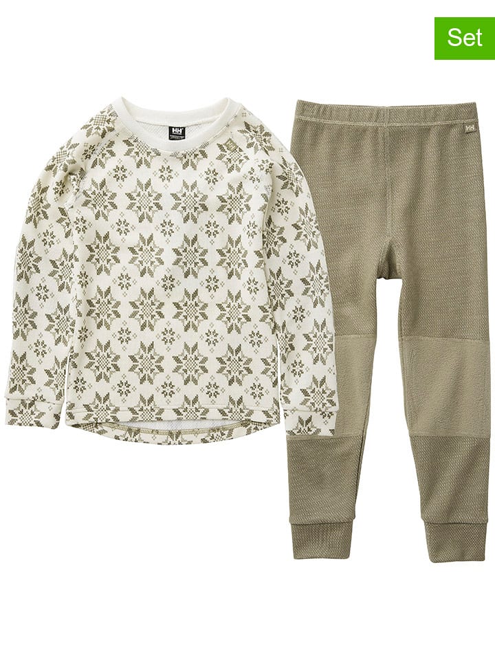 Helly Hansen 2-częściowy zestaw "Lifa Merino" w kolorze khaki rozmiar: 110