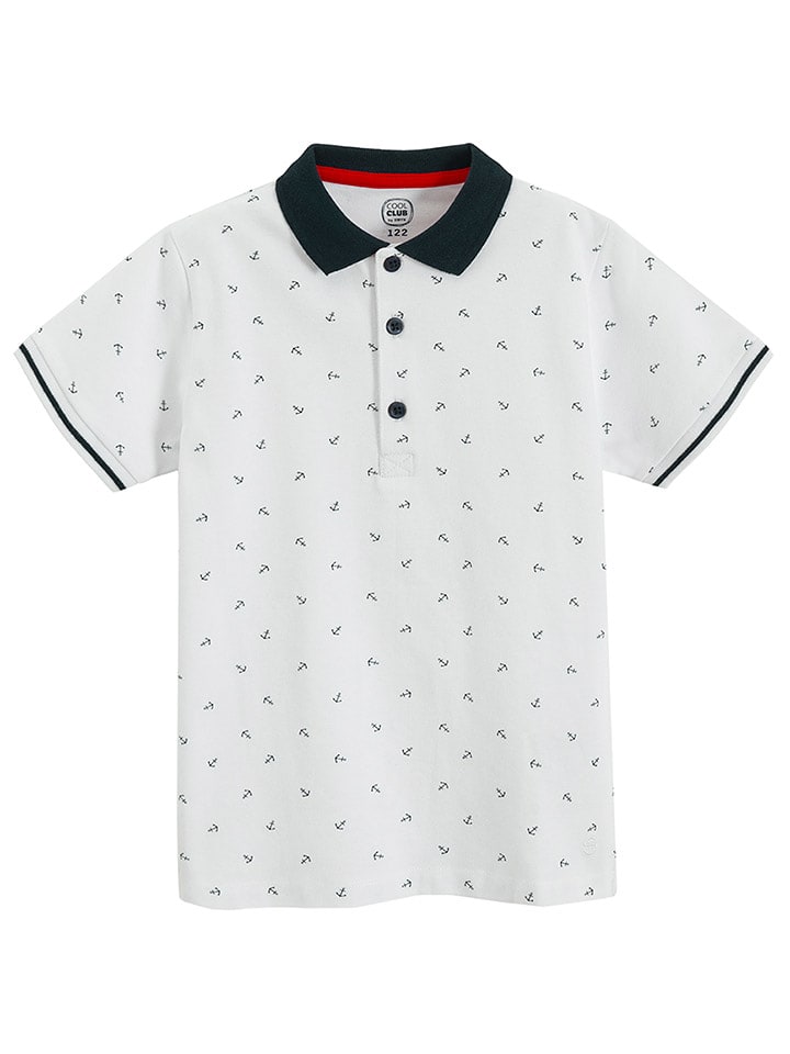 COOL CLUB Koszulka polo w kolorze biało-czarnym rozmiar: 134