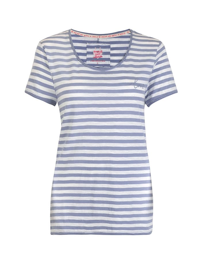 LIEBLINGSSTÜCK Koszulka "Cia" w kolorze niebiesko-białym rozmiar: M