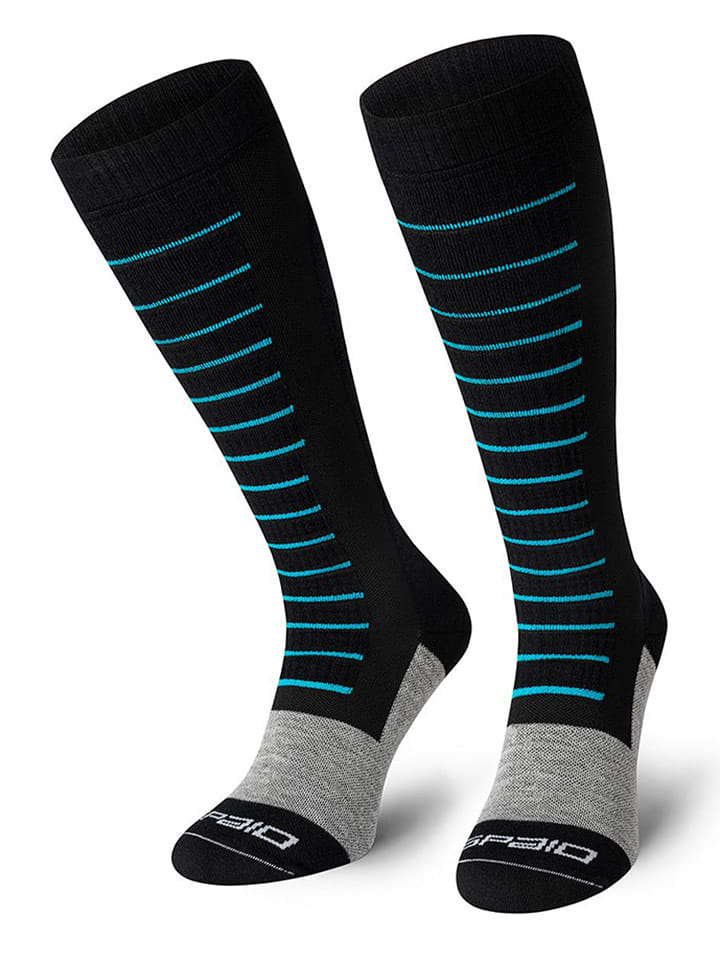 Spaio Podkolanówki narciarskie "Fierce" w kolorze czarno-szaro-turkusowym rozmiar: 44-46