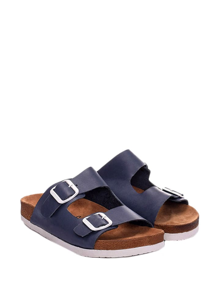 Moosefield Skórzane klapki w kolorze niebieskim rozmiar: 37