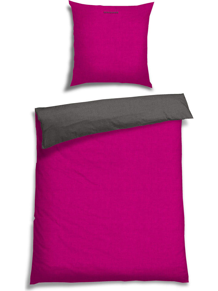 Schiesser Komplet pościeli renforcé w kolorze brązowo-różowym rozmiar: 135x200 cm