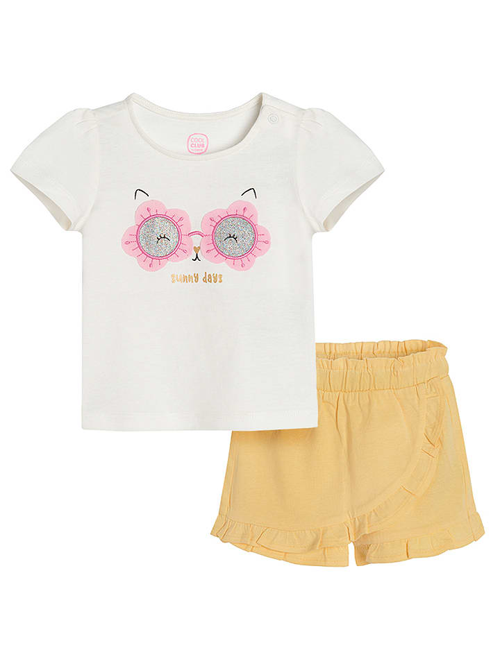 COOL CLUB 2-częściowy zestaw w kolorze biało-żółtym rozmiar: 86