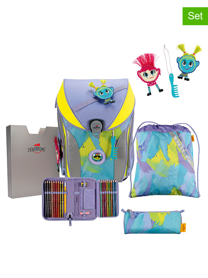 DerDieDas 5-częściowy zestaw szkolny " ErgoFlex Max - Hippie Hair" ze wzorem rozmiar: onesize