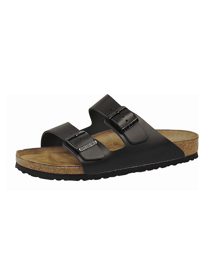 Birkenstock Skórzane klapki "Arizona" w kolorze czarnym rozmiar: 44