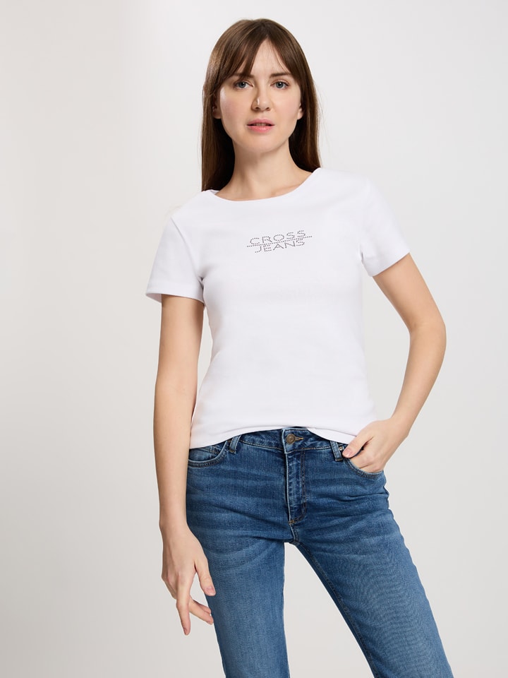 Cross Jeans Koszulka w kolorze białym rozmiar: L