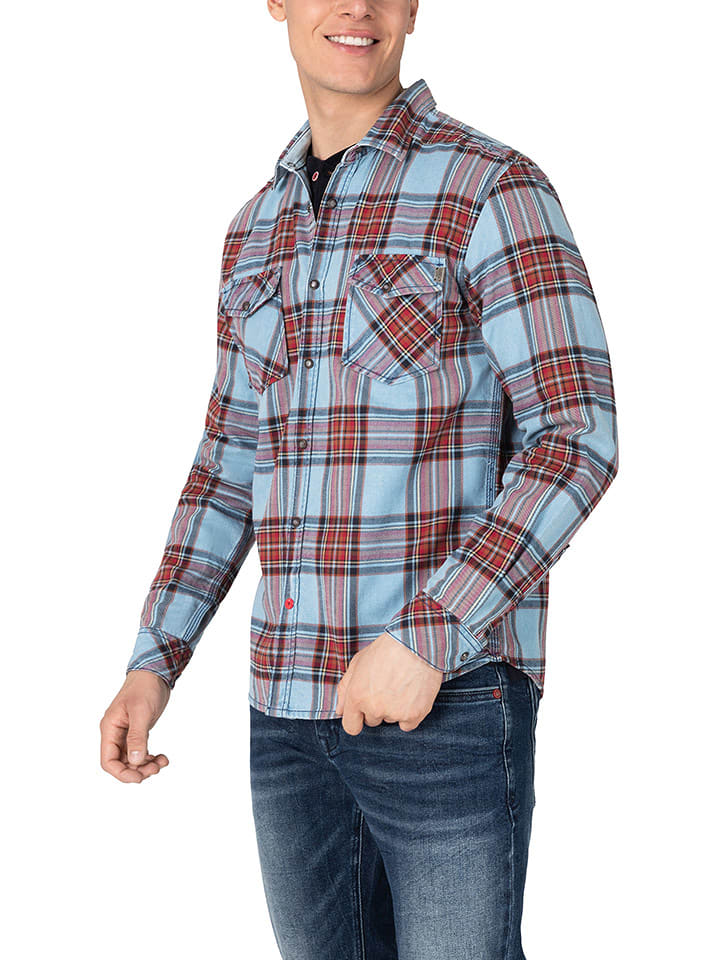 Timezone Koszula - Regular fit - w kolorze czerwono-błękitnym rozmiar: L