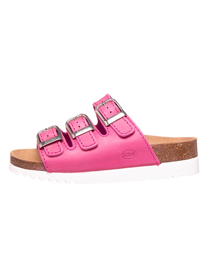 Skórzane klapki "Rio Wedge" w kolorze różowym