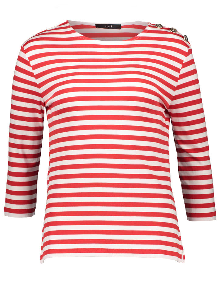 Oui Koszulka w kolorze czerwono-białym rozmiar: 42
