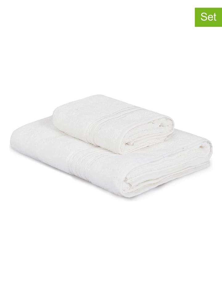 Colourful Cotton 2-częściowy zestaw ręczników "Dora" w kolorze białym rozmiar: onesize