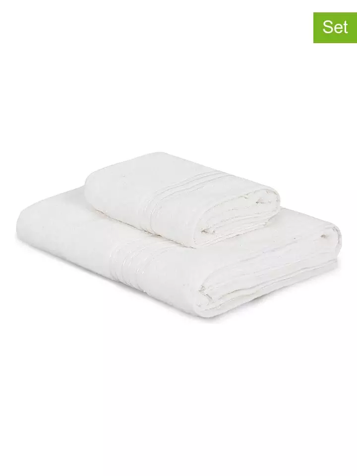 Colourful Cotton 2-częściowy zestaw ręczników "Dora" w kolorze białym rozmiar: onesize
