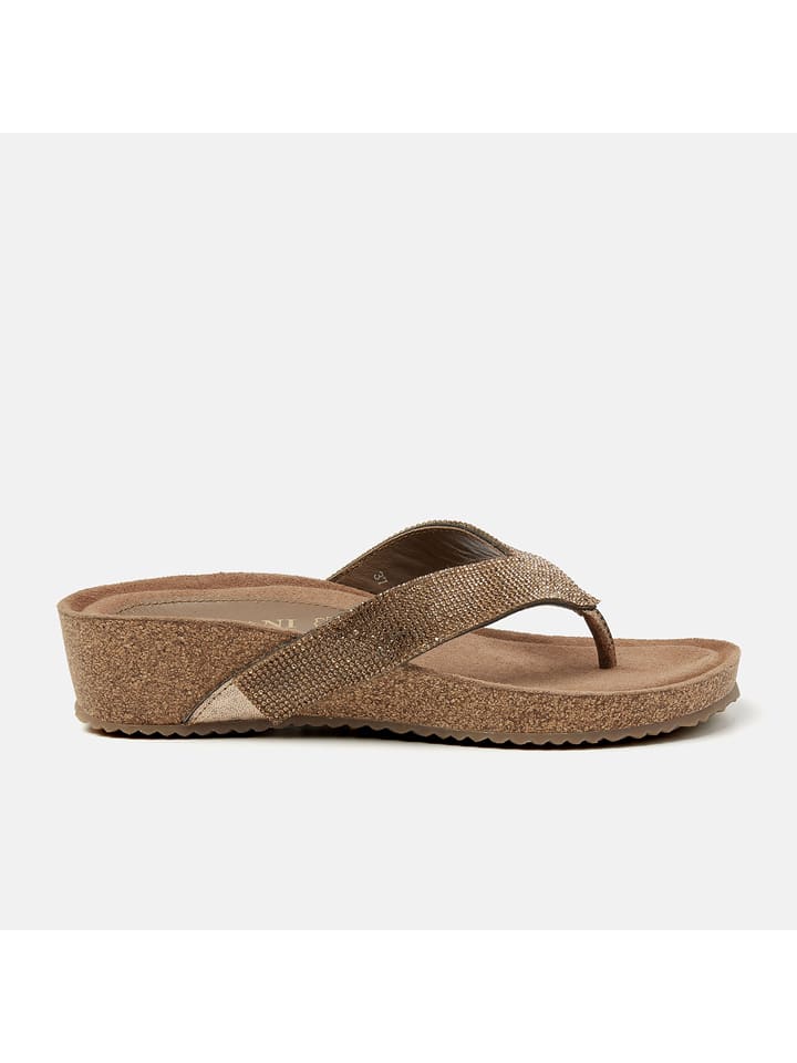 Lazamani Skórzane japonki w kolorze jasnobrązowym rozmiar: 38