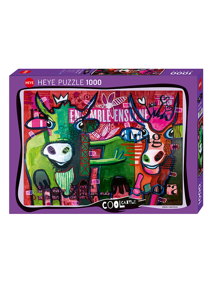 HEYE 1000-częściowe puzzle "Striped Cows" - 12+ rozmiar: onesize