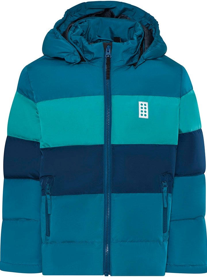 LEGO Kurtka zimowa "Jipe 705" w kolorze niebiesko-turkusowo-granatowym rozmiar: 158