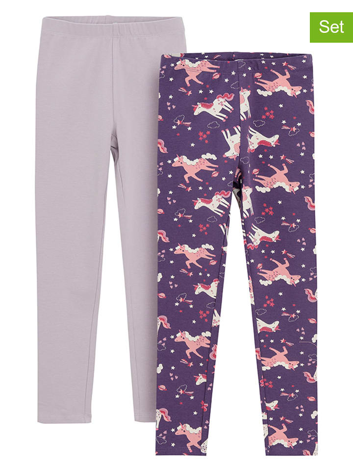 COOL CLUB Legginsy (2 pary) w kolorze fioletowym rozmiar: 116