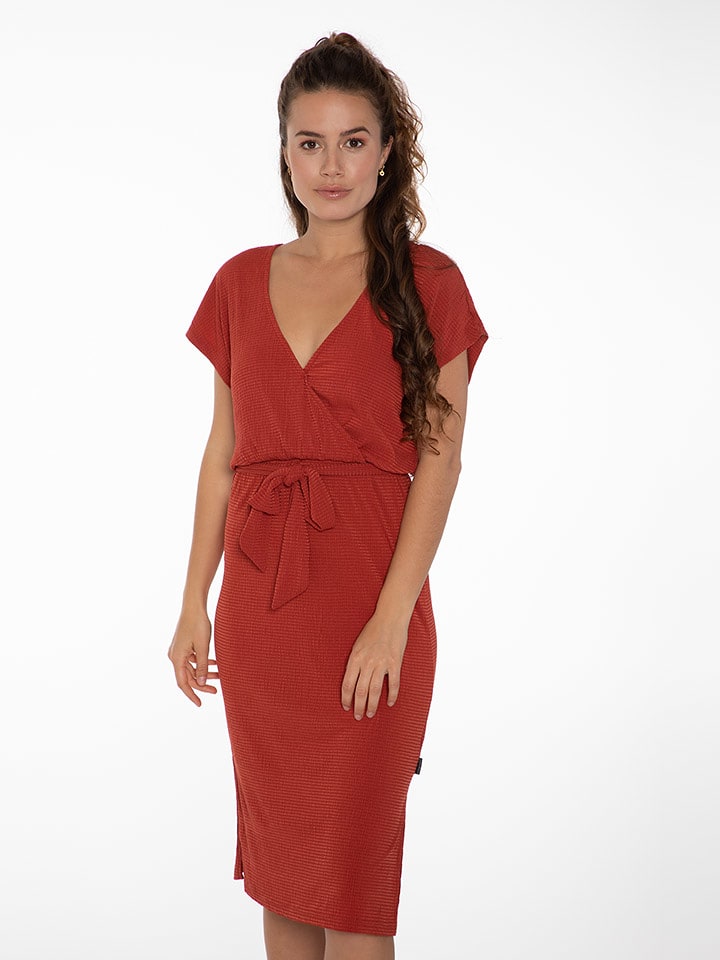 Protest Sukienka "Nadia" w kolorze jasnobrązowym rozmiar: L