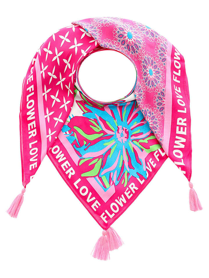 Zwillingsherz Chusta "Flower Love" ze wzorem - 130 x 130 cm rozmiar: onesize