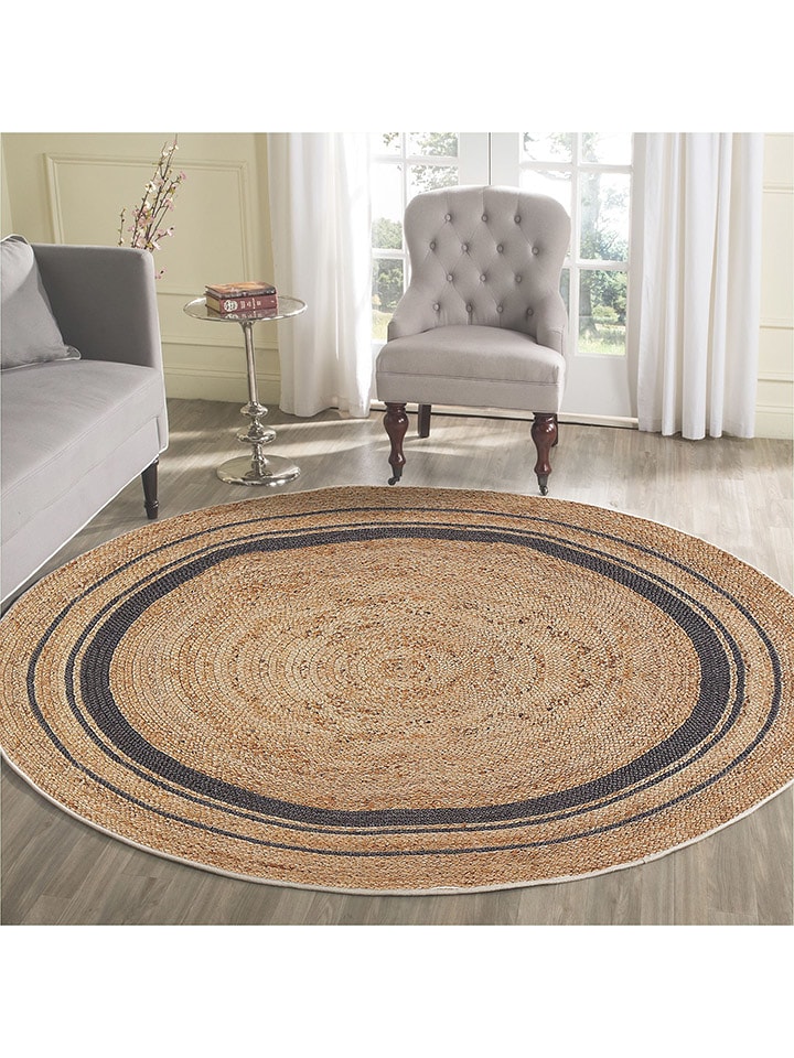 ABERTO DESIGN Dywan w kolorze beżowo-antracytowym rozmiar: 90 cm