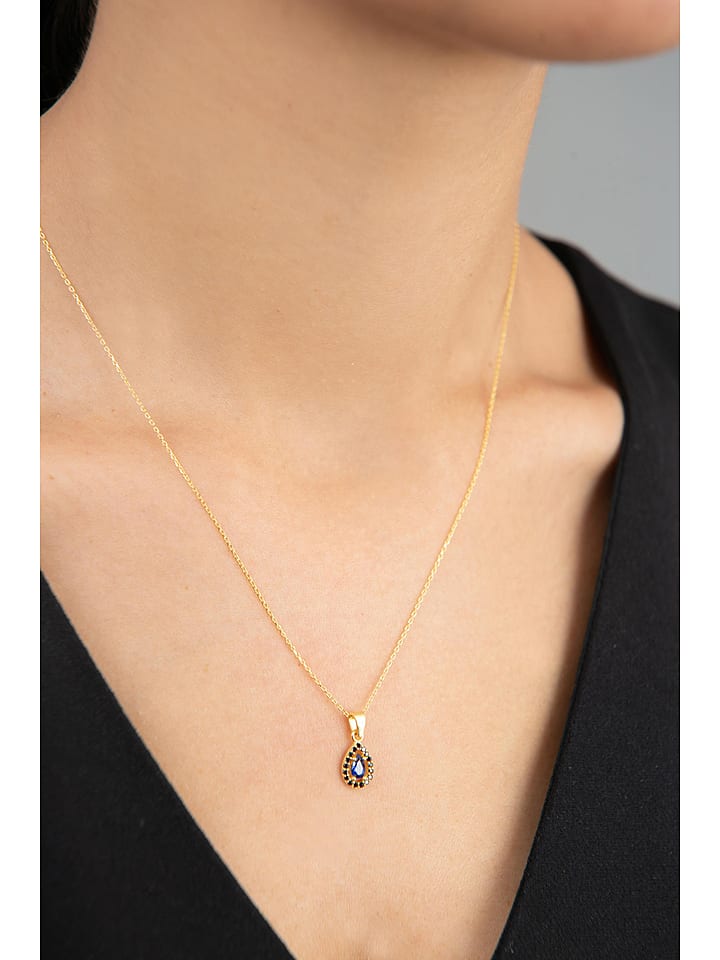 Srebrny naszyjnik z cyrkoniami - dł. 43 cm