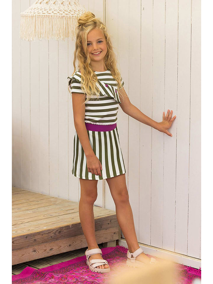 B.Nosy Sukienka w kolorze oliwkowo-kremowym rozmiar: 128