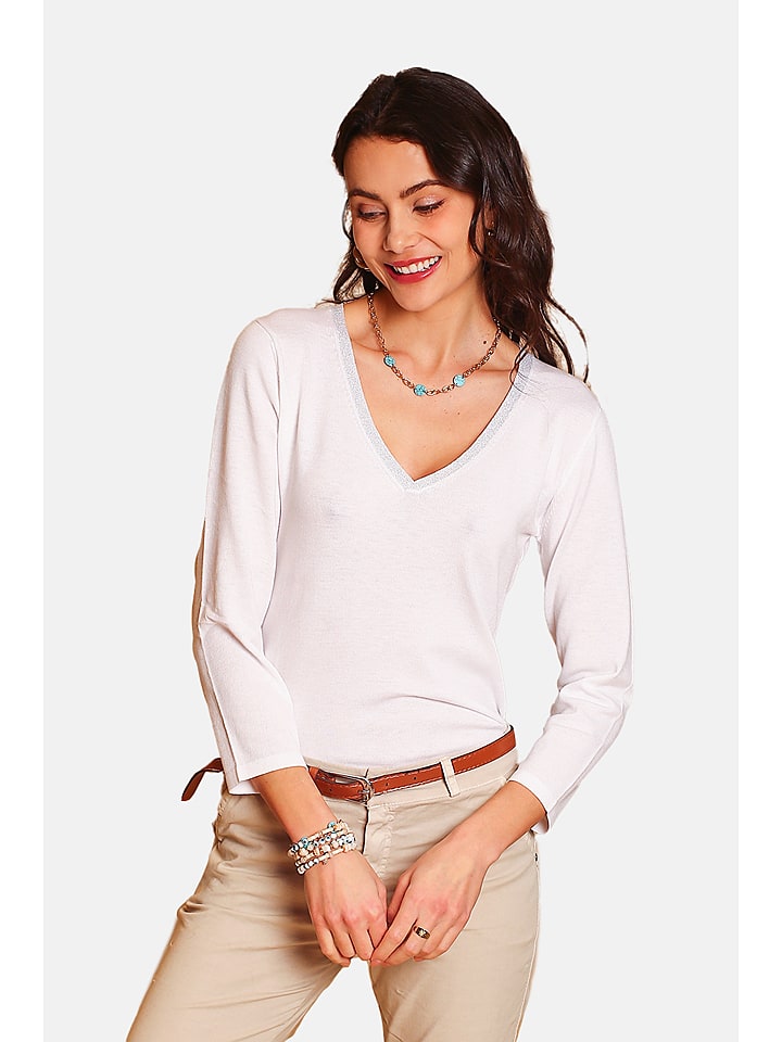 ASSUILI Sweter w kolorze białym rozmiar: 38