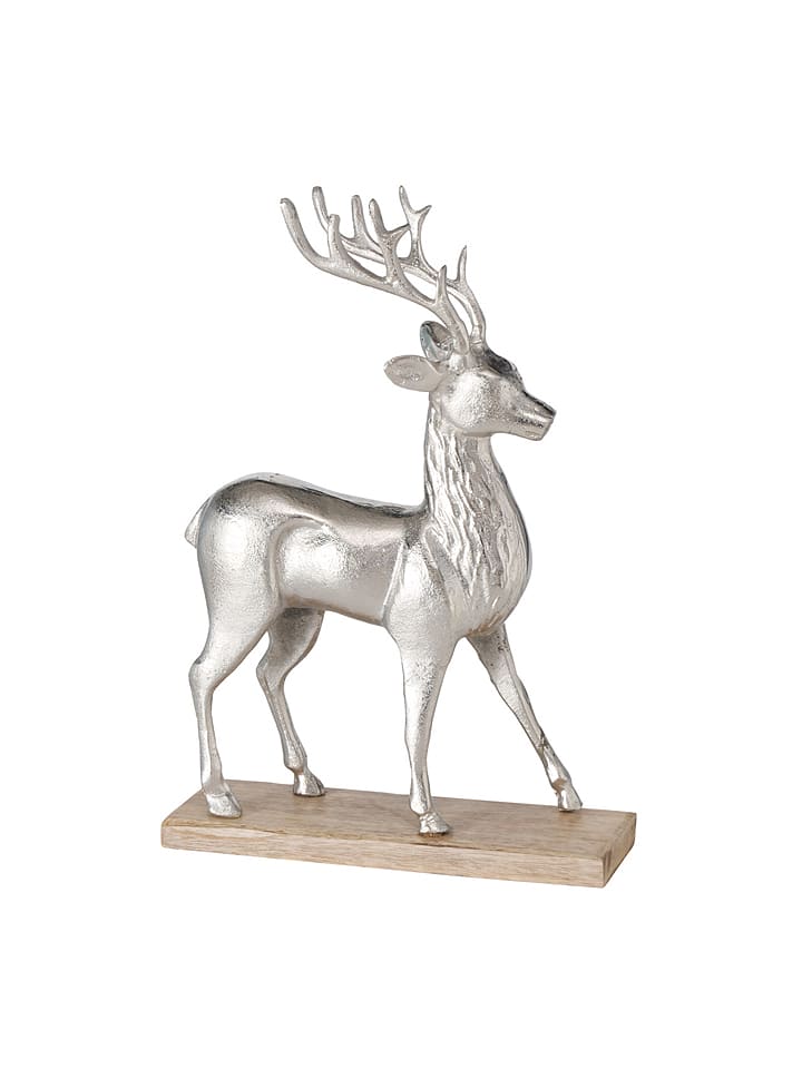 Figurka dekoracyjna w kolorze srebrnym - 30 x 44 x 10 cm