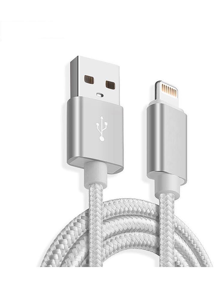 Evetane Kabel lightning w kolorze srebrnym - dł. 2 m rozmiar: onesize