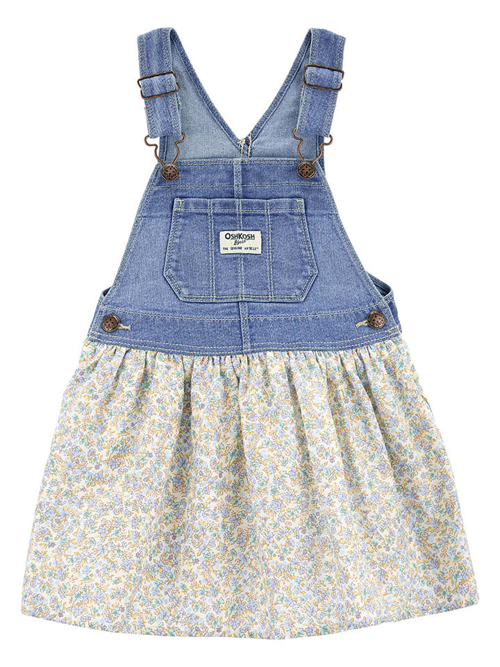 OshKosh Sukienka-ogrodniczka w kolorze niebiesko-beżowym rozmiar: 86/92