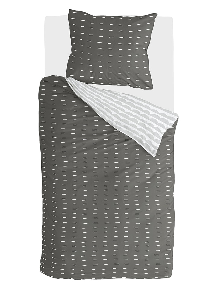 Komplet pościeli renforcé "More Dashes" w kolorze antracytowym