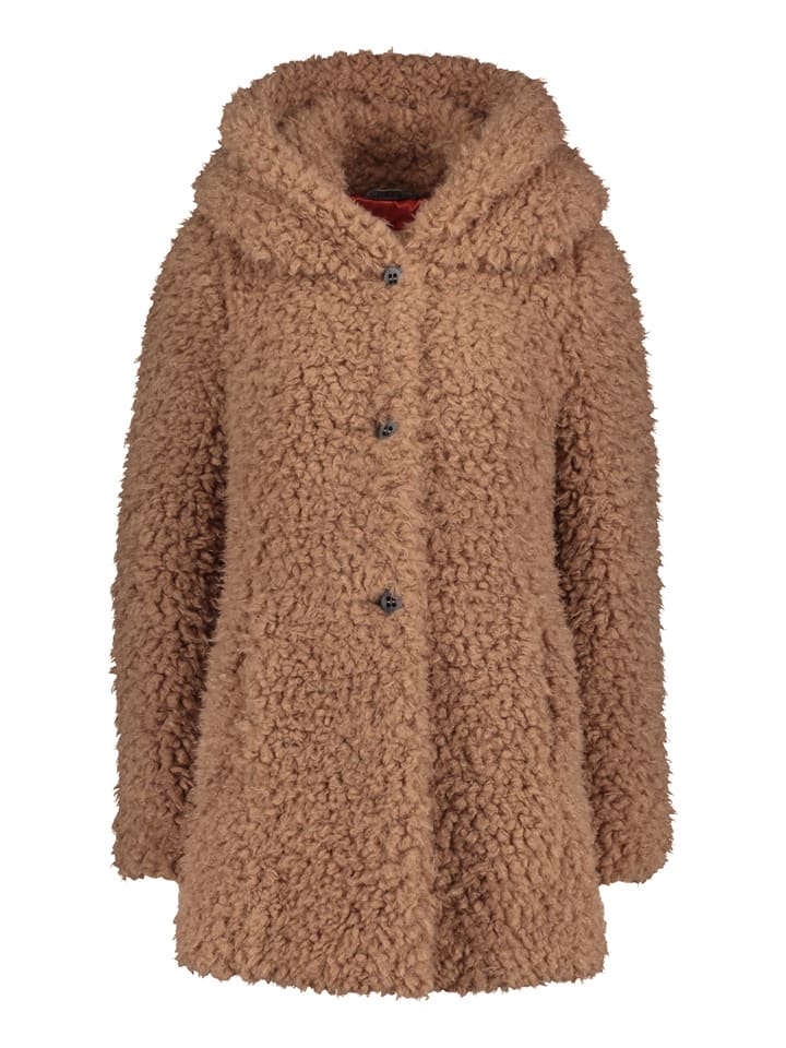 Płaszcz pluszowy w kolorze karmelowym