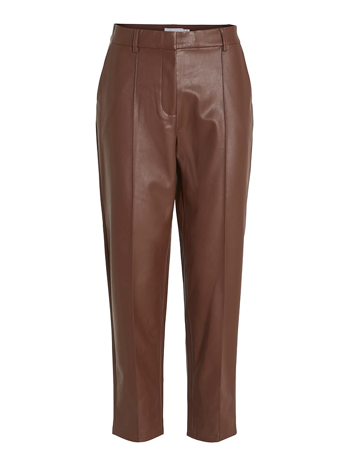 Vila Spodnie "Vidagmar" w kolorze brązowym ze skóry syntetycznej rozmiar: 38