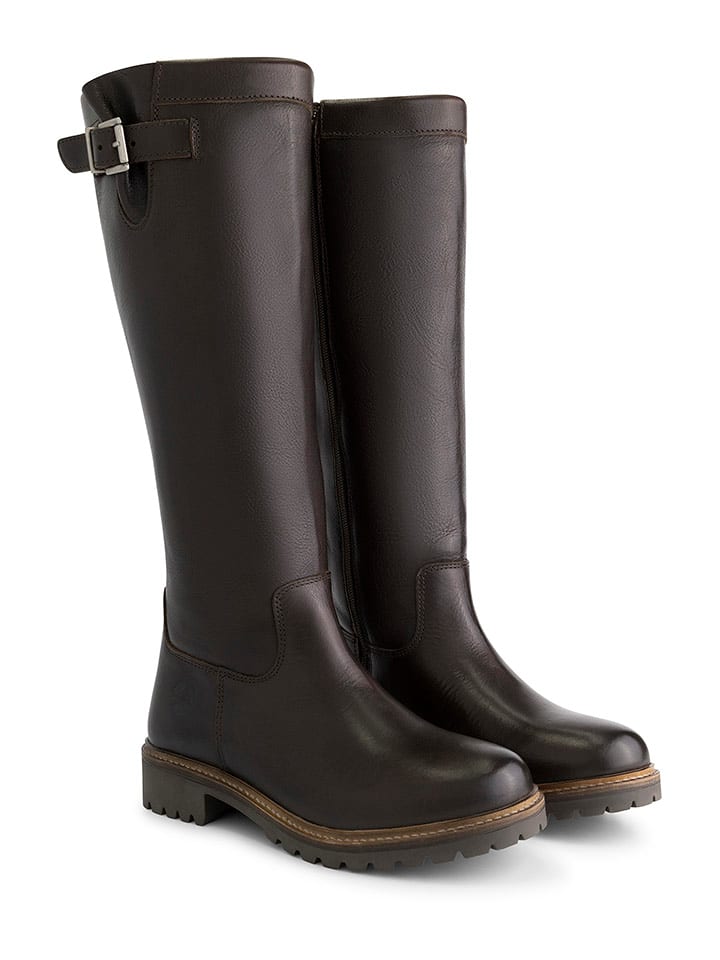 TRAVELIN' Skórzane kozaki "Klarborg" w kolorze brązowym rozmiar: 39