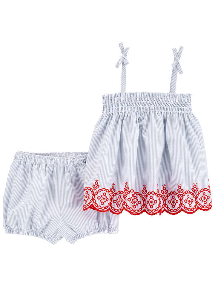 OshKosh 2-częściowy zestaw w kolorze błękitno-czerwonym rozmiar: 74