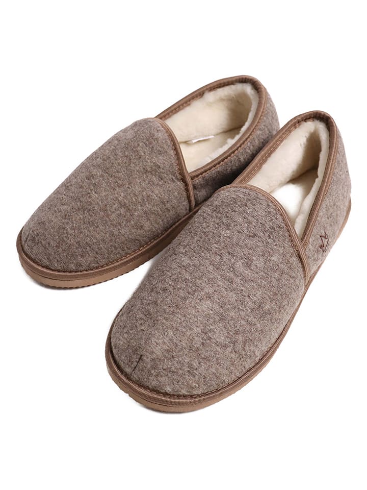 Kaiser Naturfellprodukte Kapcie wełniane w kolorze beżowym rozmiar: 44