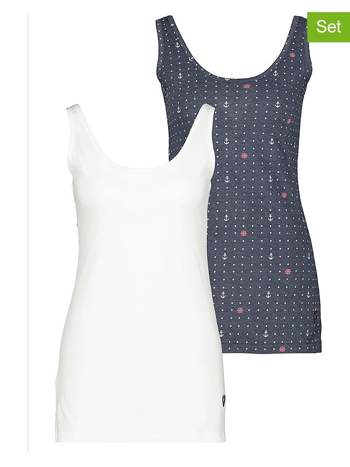 alife and kickin Topy (2 szt.) w kolorze antracytowym i białym rozmiar: XL