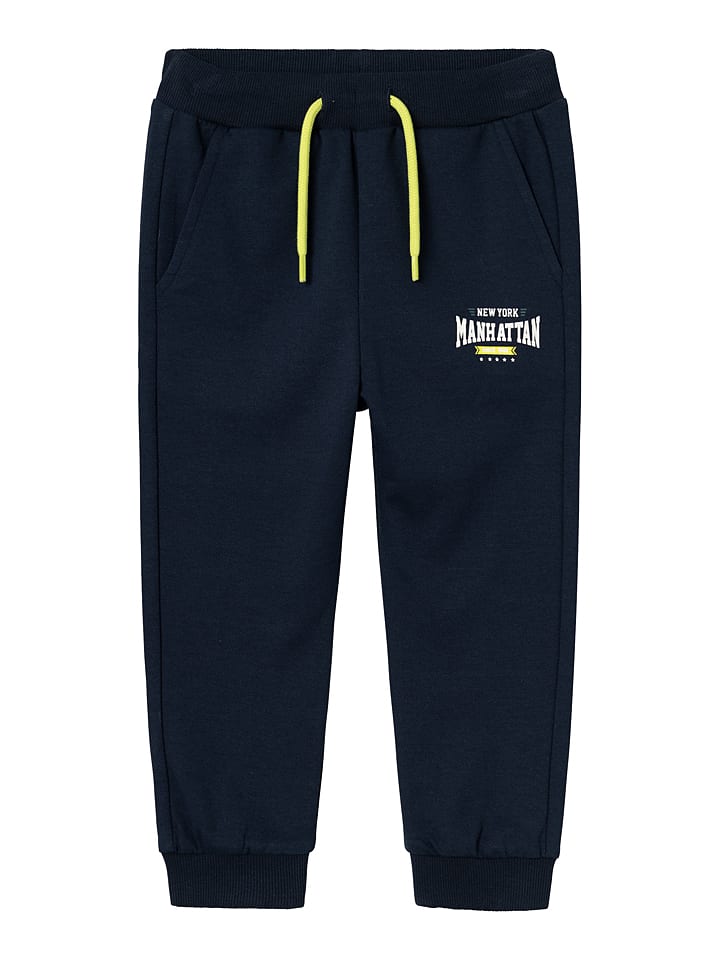 name it Spodnie dresowe "Bove" w kolorze granatowym rozmiar: 122