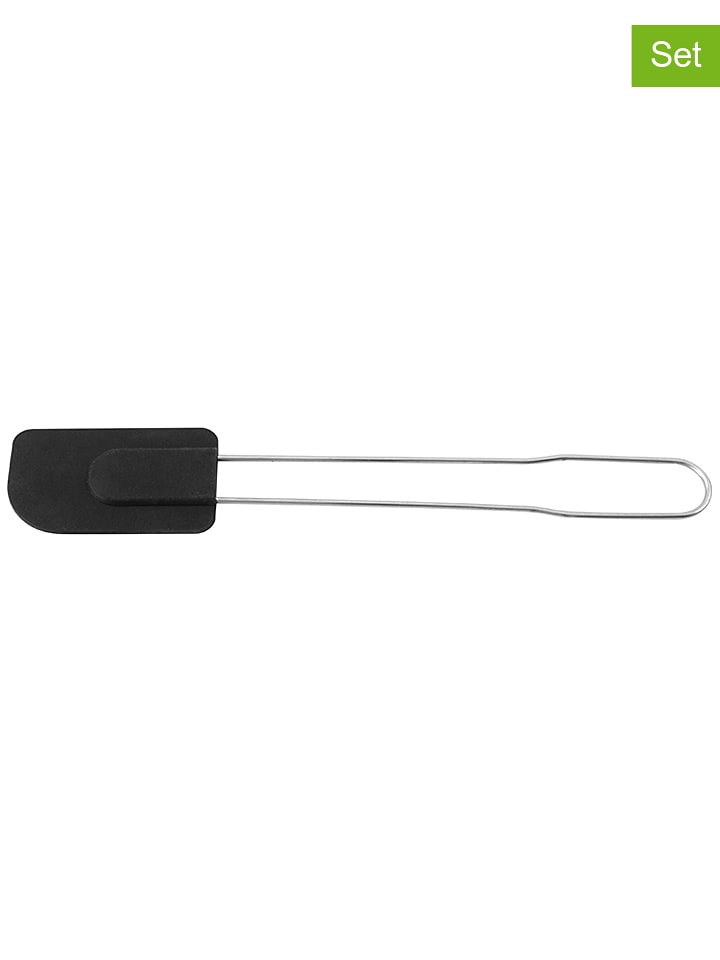 FM Professional Szpatułki (2 szt.) w kolorze czarnym do ciasta - dł. 28 cm rozmiar: onesize