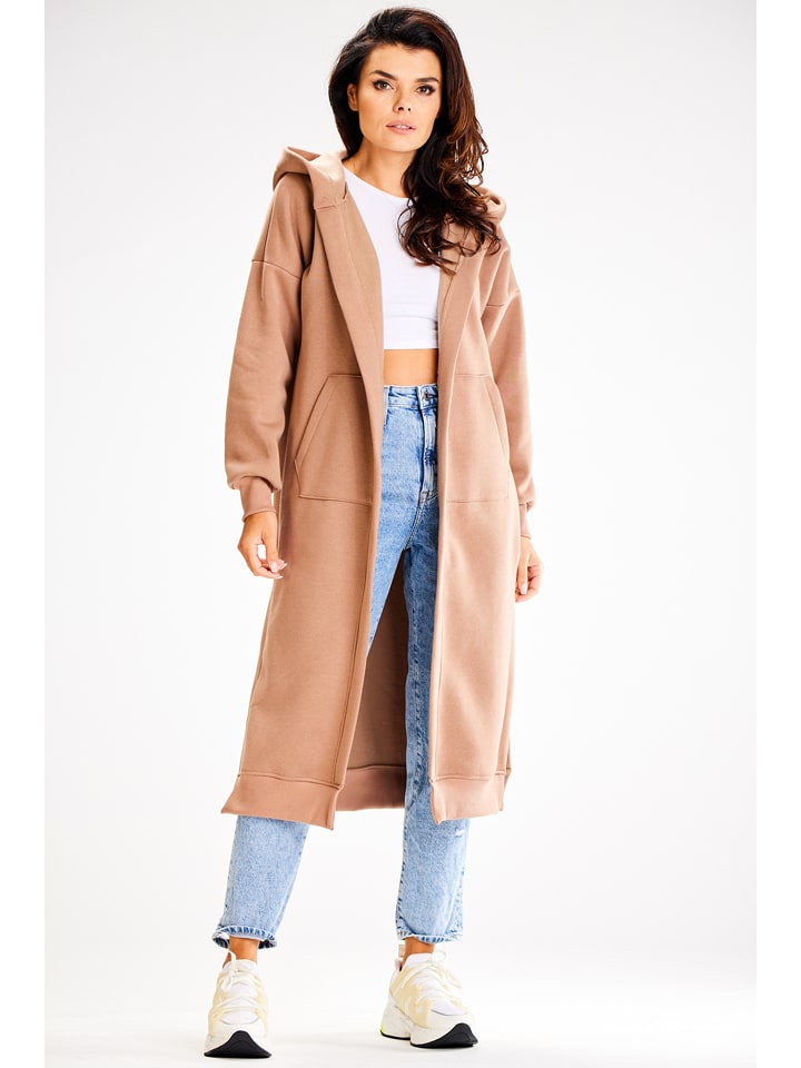 Awama Płaszcz dresowy w kolorze beżowym rozmiar: S/M