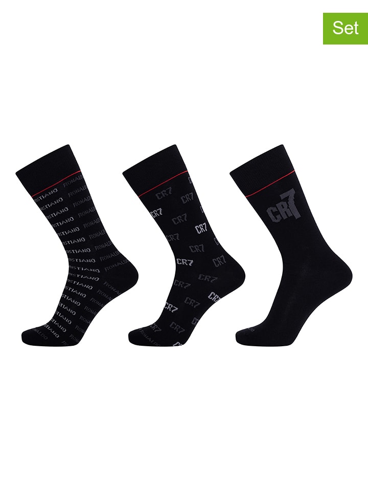 CR7 Skarpety (3 pary) w kolorze czarnym rozmiar: 40-46