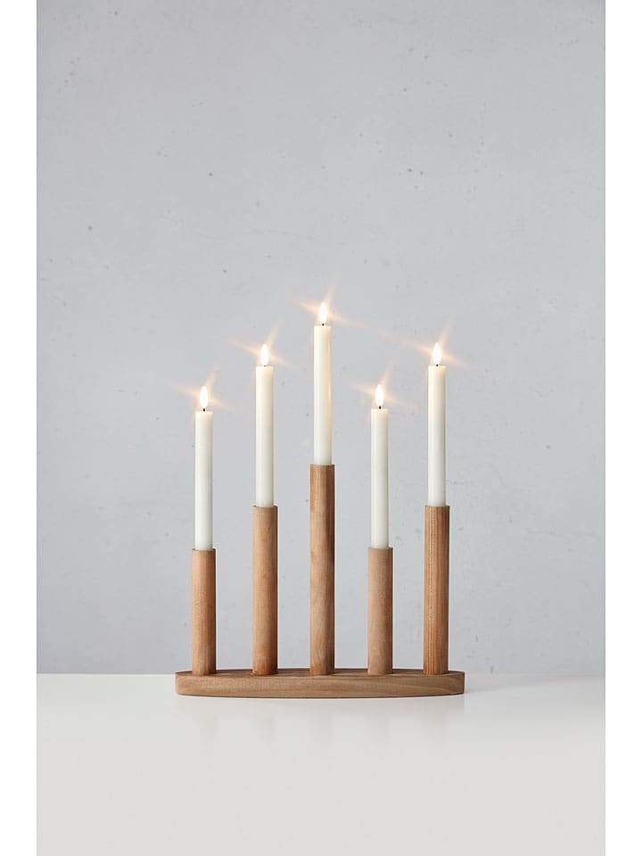 Marksljöd Lampa adwentowa LED "Milo" w kolorze jasnobrązowym - 34,2 x 47 cm rozmiar: onesize