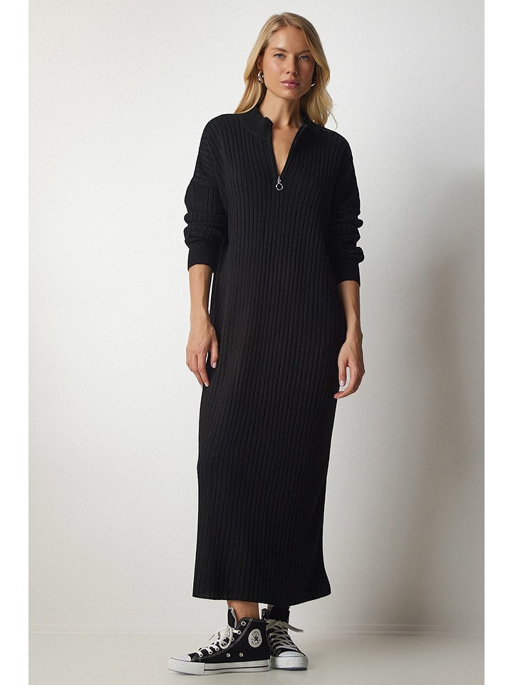 Happiness Istanbul Sukienka dzianinowa w kolorze czarnym rozmiar: onesize