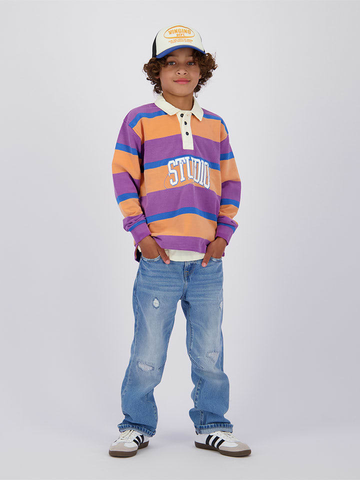 Vingino Koszulka polo w kolorze pomarańczowo-fioletowo-niebieskim rozmiar: 164